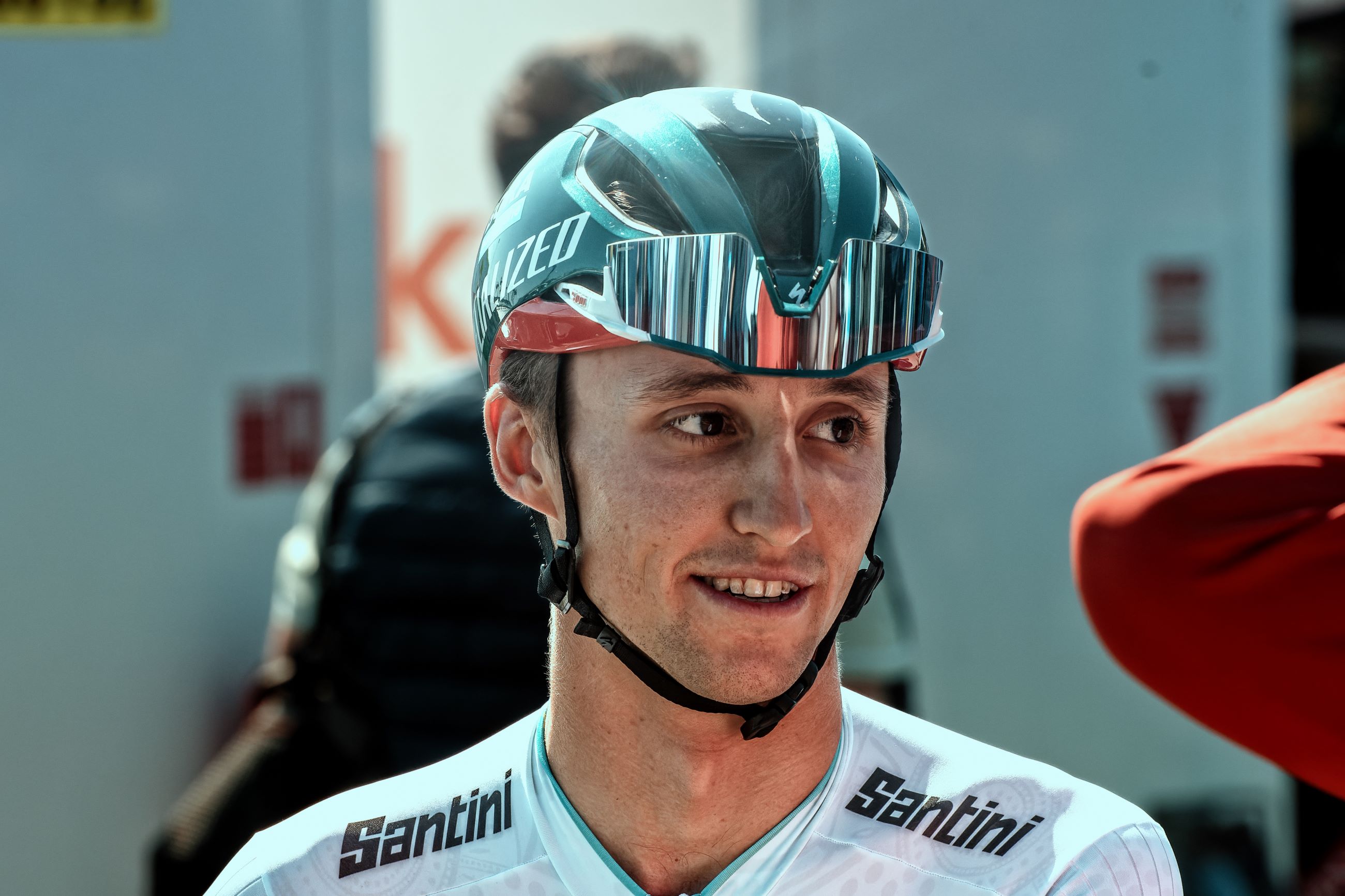 Australian cyclist Jai Hindley at the 2022 UCI Road World Championships in Wollongong. Photo by Stu Baker.